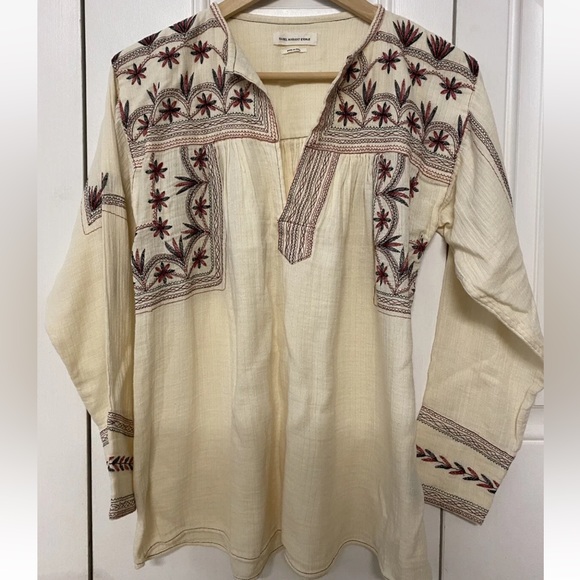 Isabel marant etoile Cotton floral embroidered top sz 36 S M